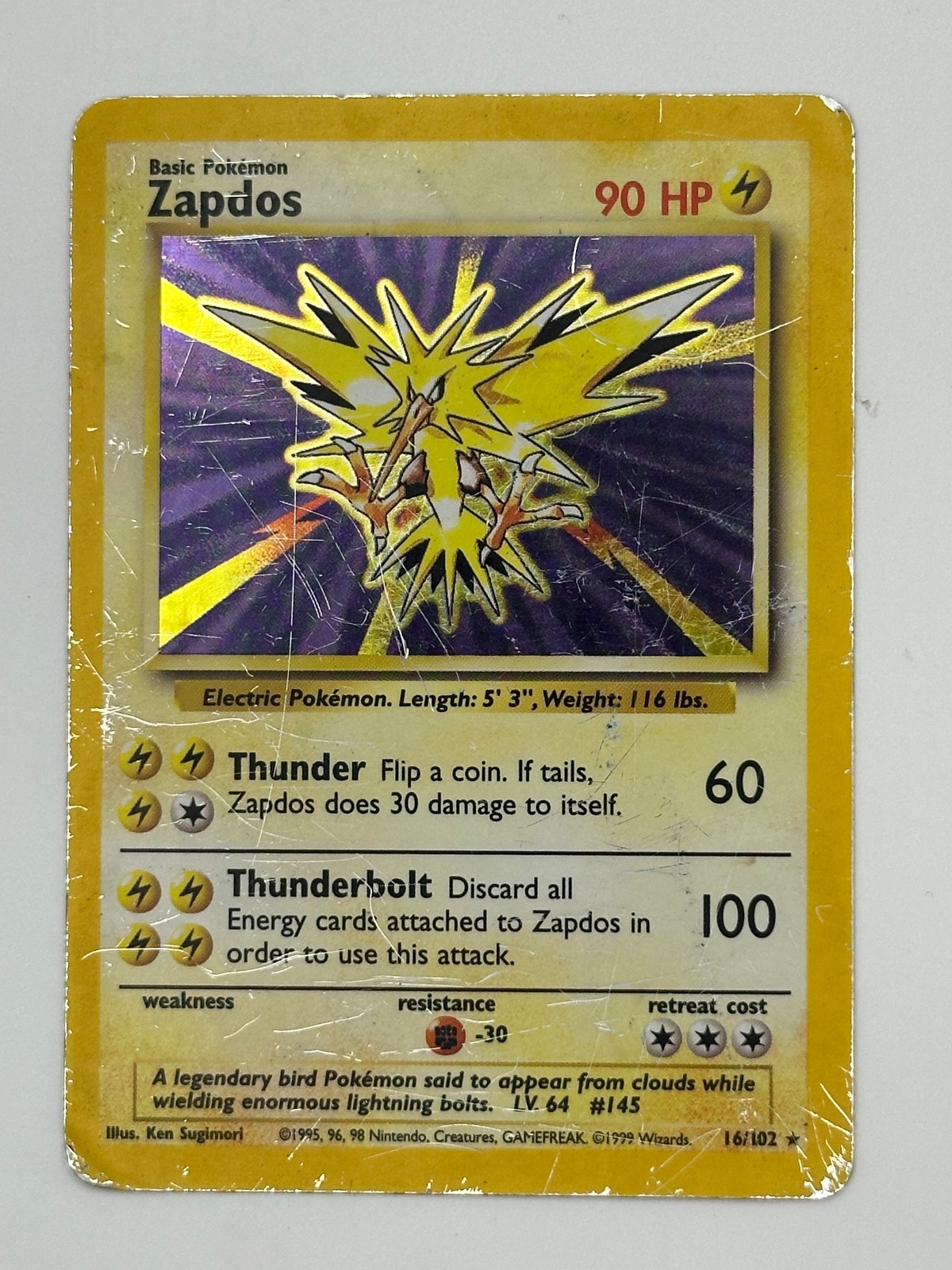 Zapdos 16 Base Set