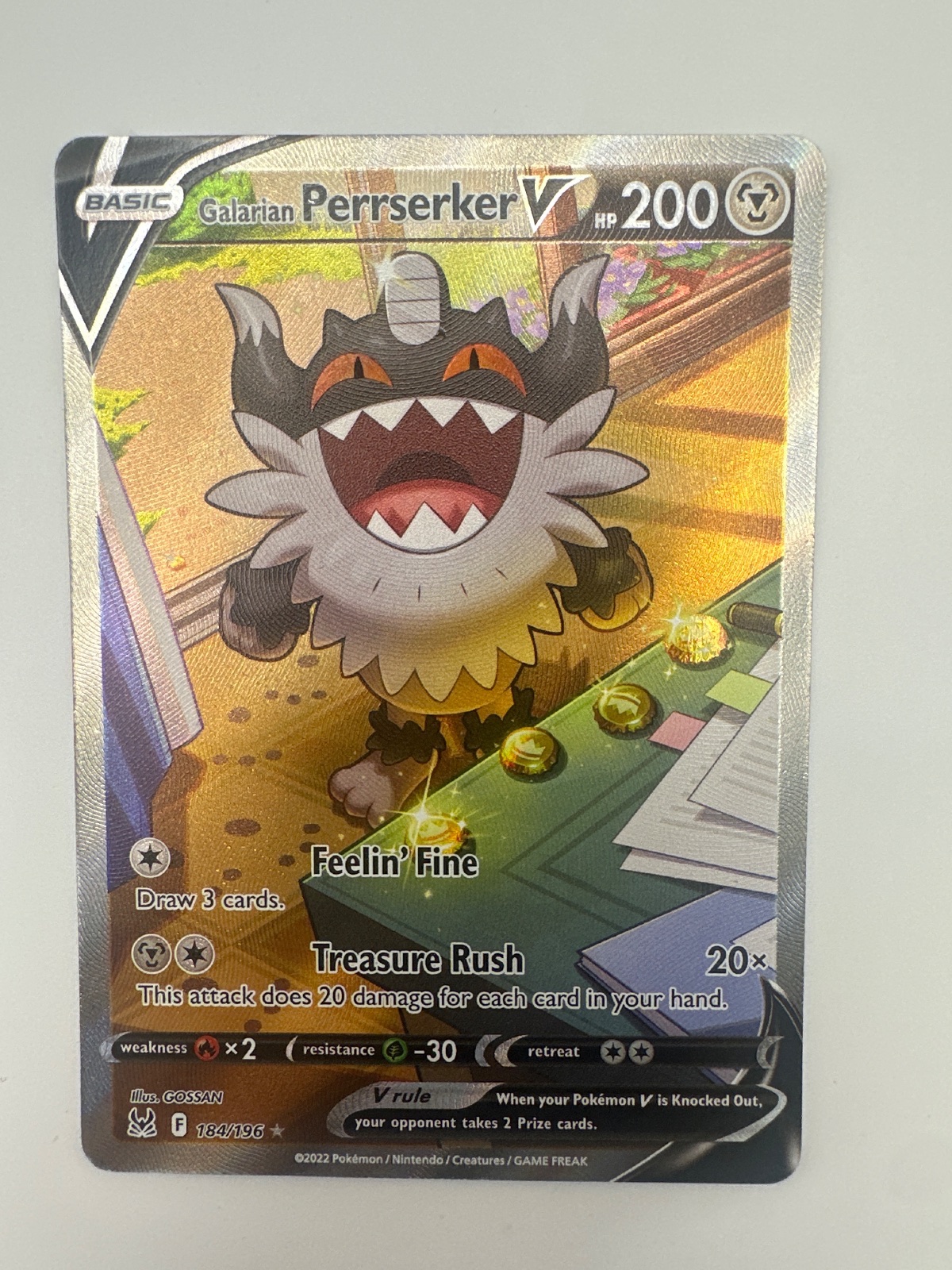 Galarian Perrserker V 184 Lost Origin
