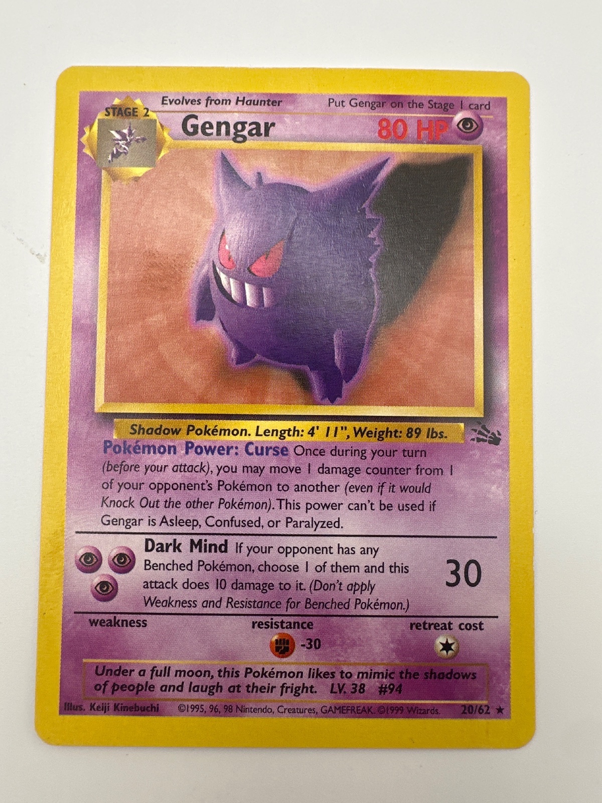 Gengar 20/62 Fossil
